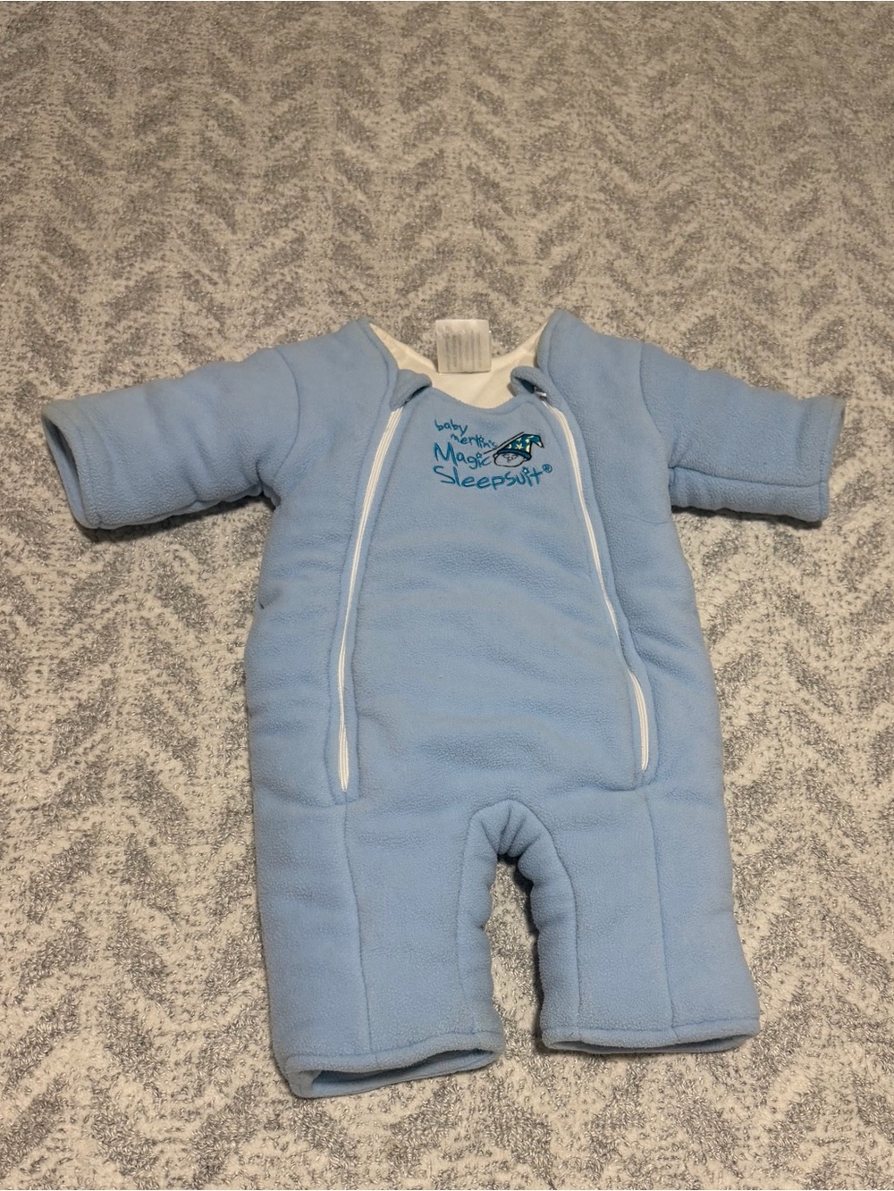 Baby Blue SleepSuit Fleece One-Piece with Dual Zippers